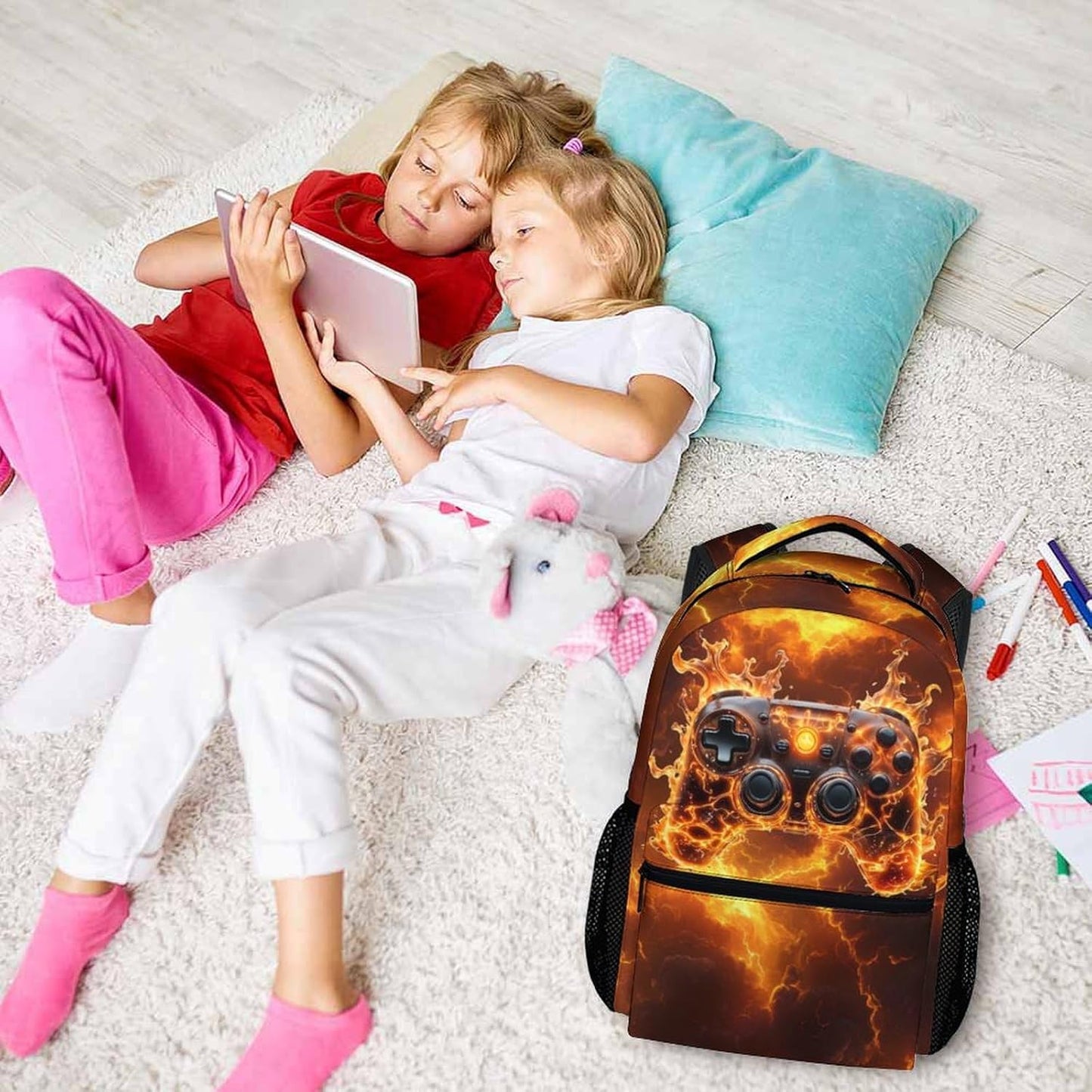 Boys Backpack, Cool Gaming Bookbag for Preschool Elementary Kindergarten, Large Capacity Kids Schoolbag for Travel School Camping