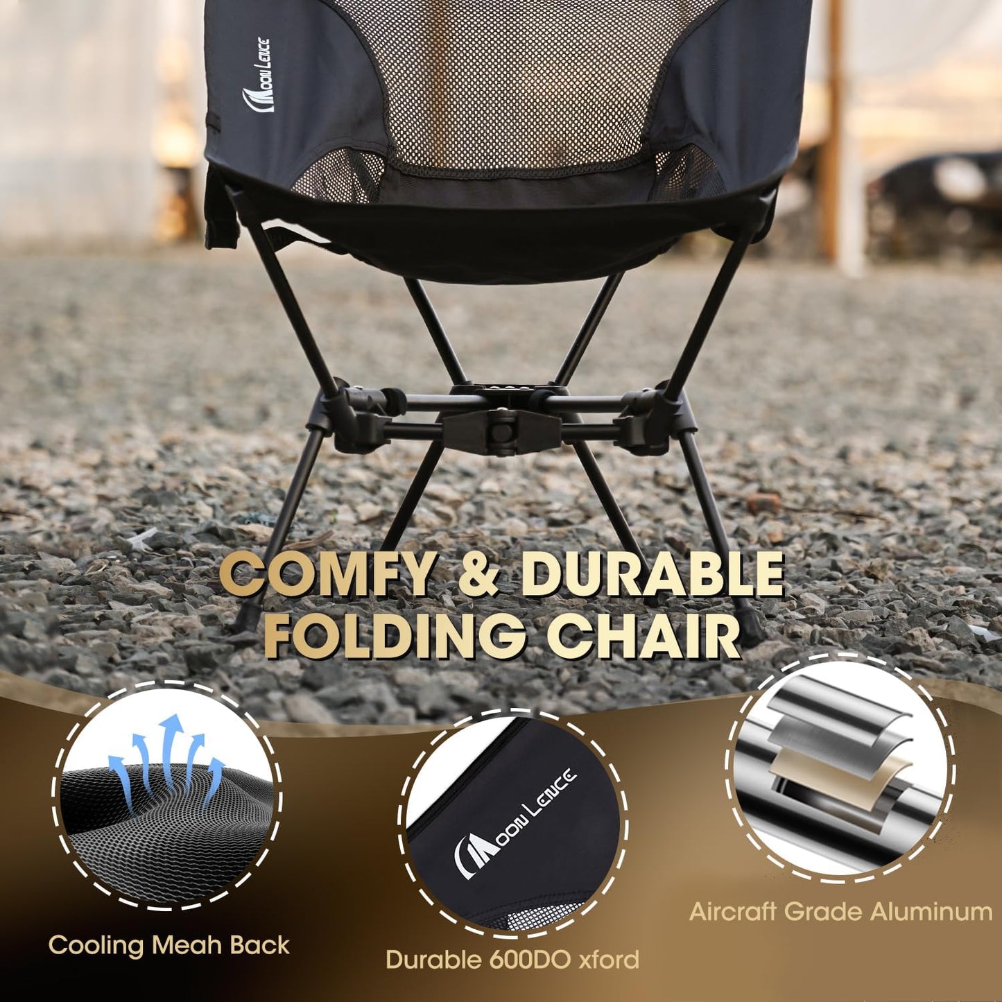 MOON LENCE 2 Pack Portable Camping Chairs Backpacking Chair - The 4th Generation Ultralight Folding