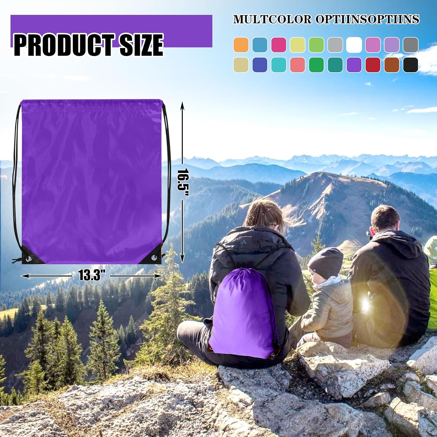 20 Pieces Drawstring Backpack Bulk Cinch Sackpack Ployster Drawstring Bags for Gym Party