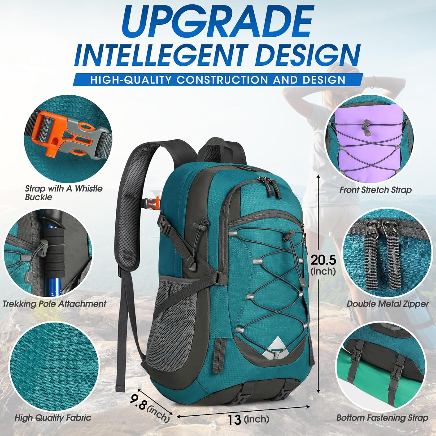 IGOLUMON Hiking Backpack 40L Packable Lightweight Camping Backpack Men Women Waterproof Hiking