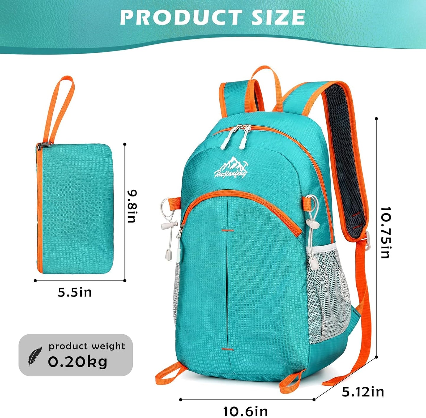 20L Small Hiking Backpack, Lightweight Foldable Daypack Water-resistant Travel Camping Packable Backpack