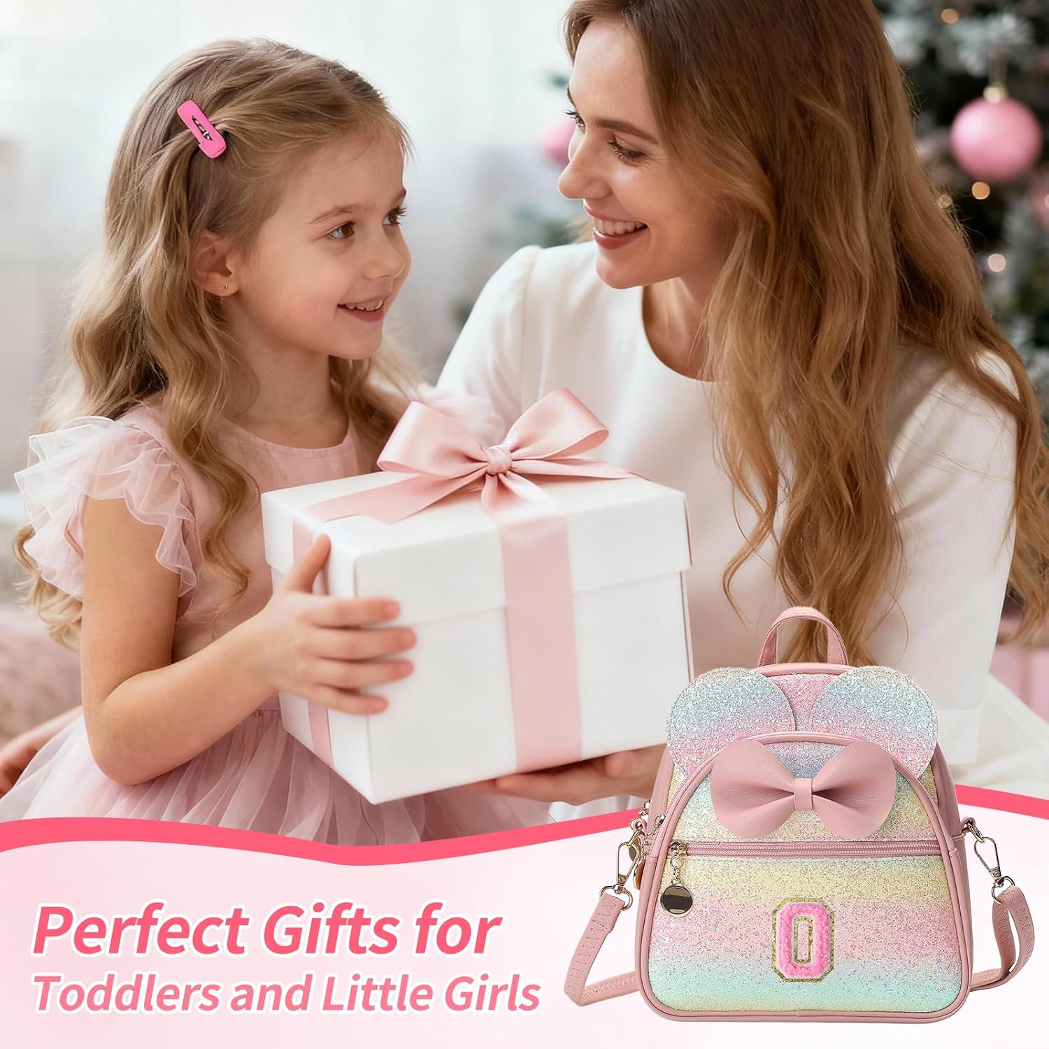 Christmas Birthday Gift for 2 3 4 5 6 7 8 9 10 Year old Girls Personalized Initial Mini Backpack