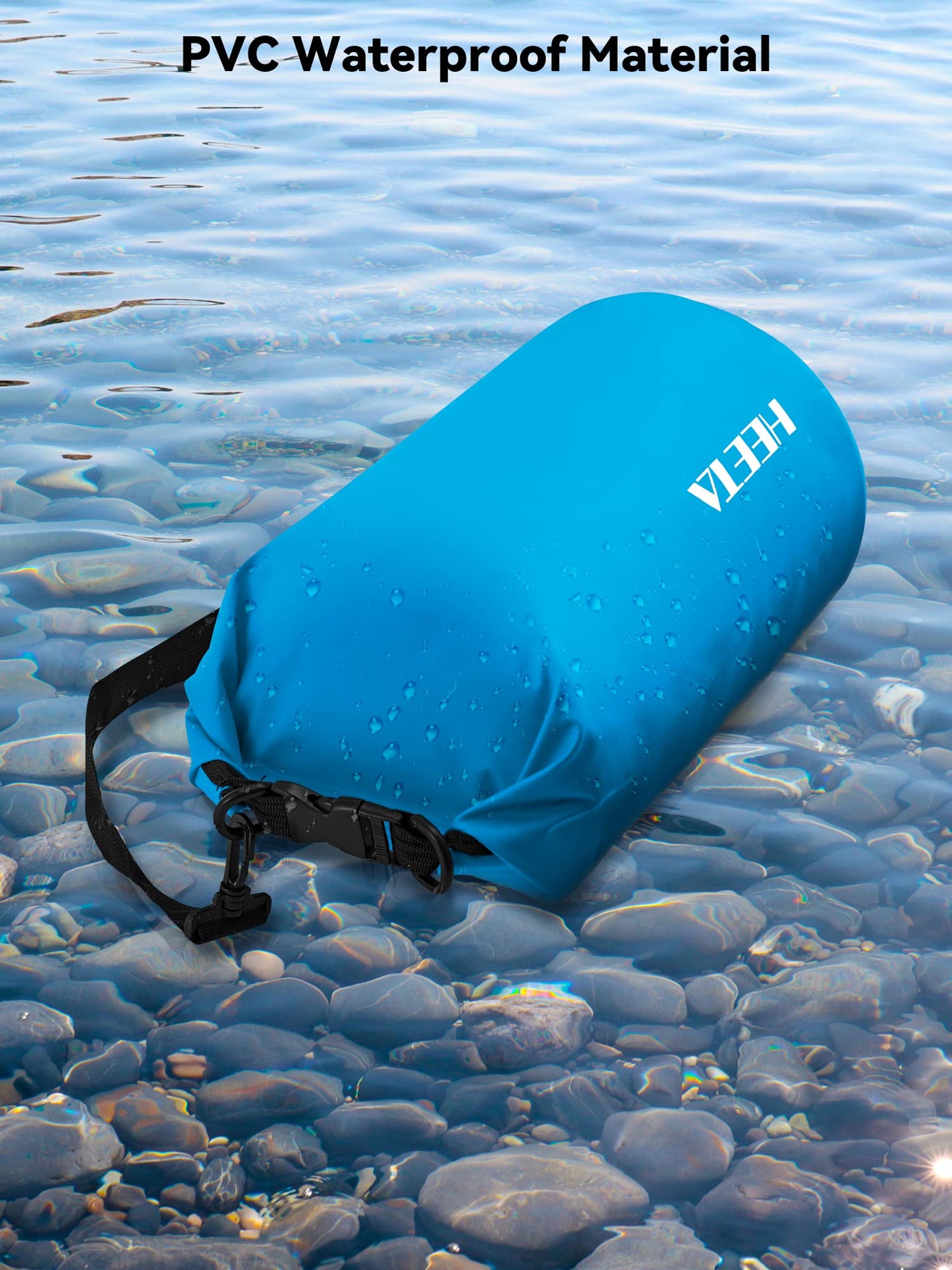 HEETA Waterproof Dry Bag for Women Men, Roll Top Lightweight Dry Storage Bag Backpack with