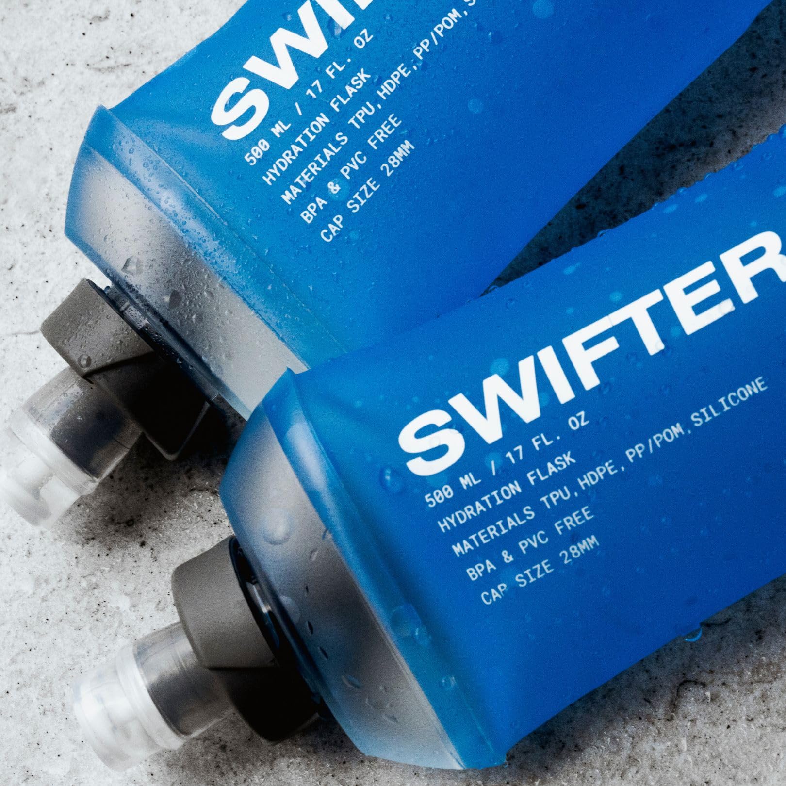 SWIFTER 2x Soft Flask 500ml | Running, Hiking, Cycling Hydration Flask | Collapsible, Leakproof