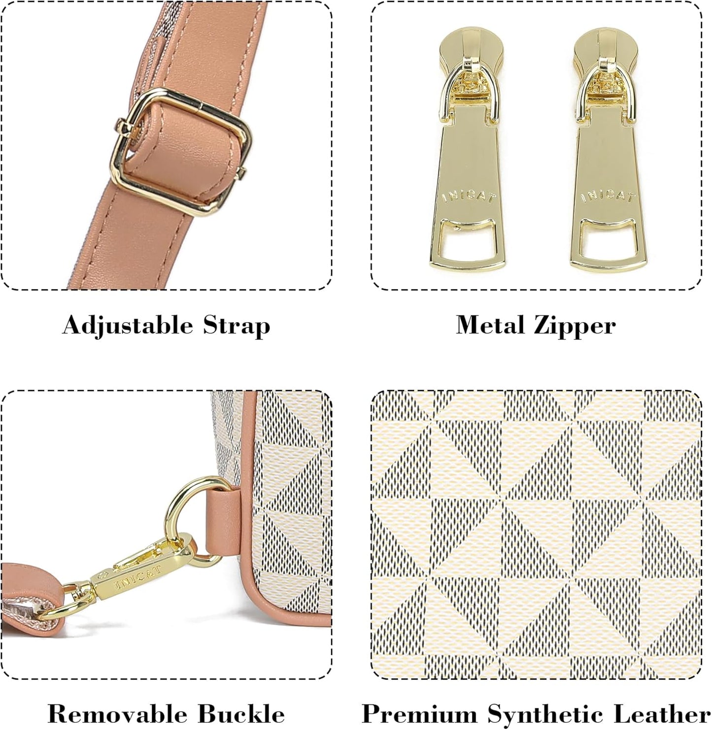 INICAT Travel Small Sling Bag Faux Leather Crossbody Bags Women Cross Body Bag Purses for Woman