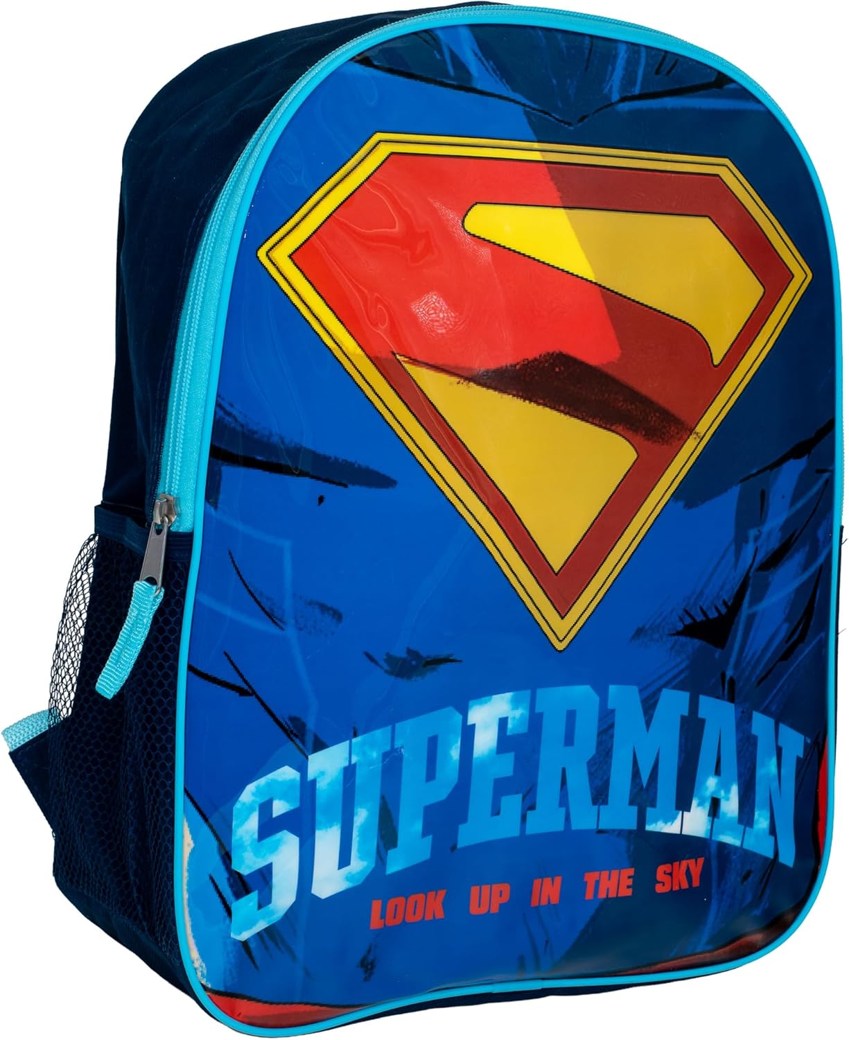 AI ACCESSORY INNOVATIONS Superman Backpack, 15" Superhero School Bag for Boys, Blue