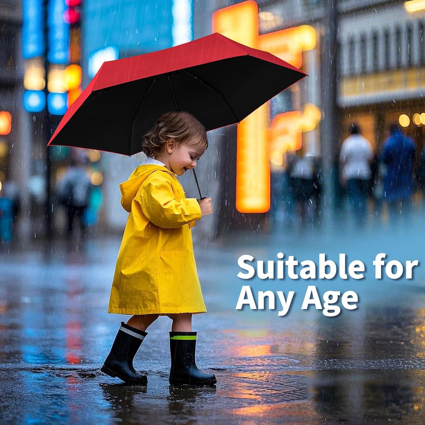 Yoobure Small Mini Umbrella with Case Light Compact Design Perfect for Travel Lightweight Portable Parasol Outdoor Sun&Rain Umbrellas