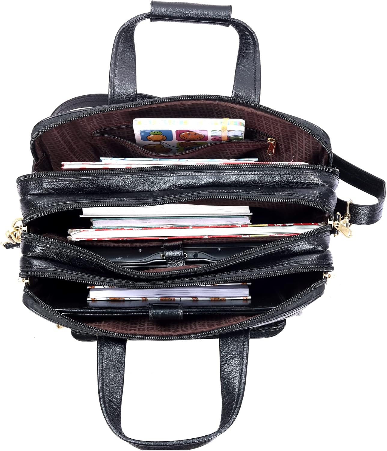 Full Grain Leather 16 Inch Briefcases Laptop Shoulder Bags for Men and Women Business Work Bag Leather Satchel Bag