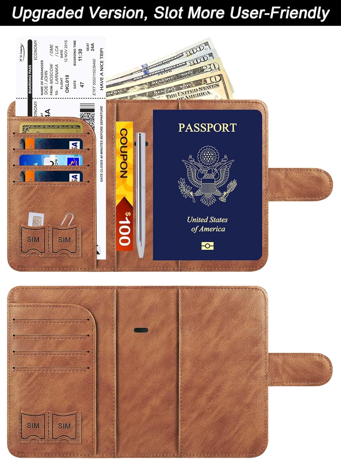 Passport Holder Cover Wallet Travel Essentials Leather Rfid Blocking Case Vacation Luggage Must