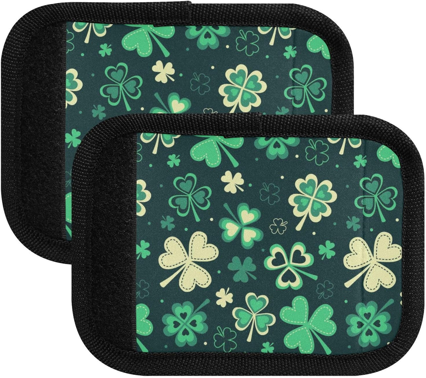 4 PC Luggage Handle Wrap Luggage Handle Covers Tags for Suitcase Bags Travel Luggage Handle Identifier Gripper Green Clovers St Patrick's Day