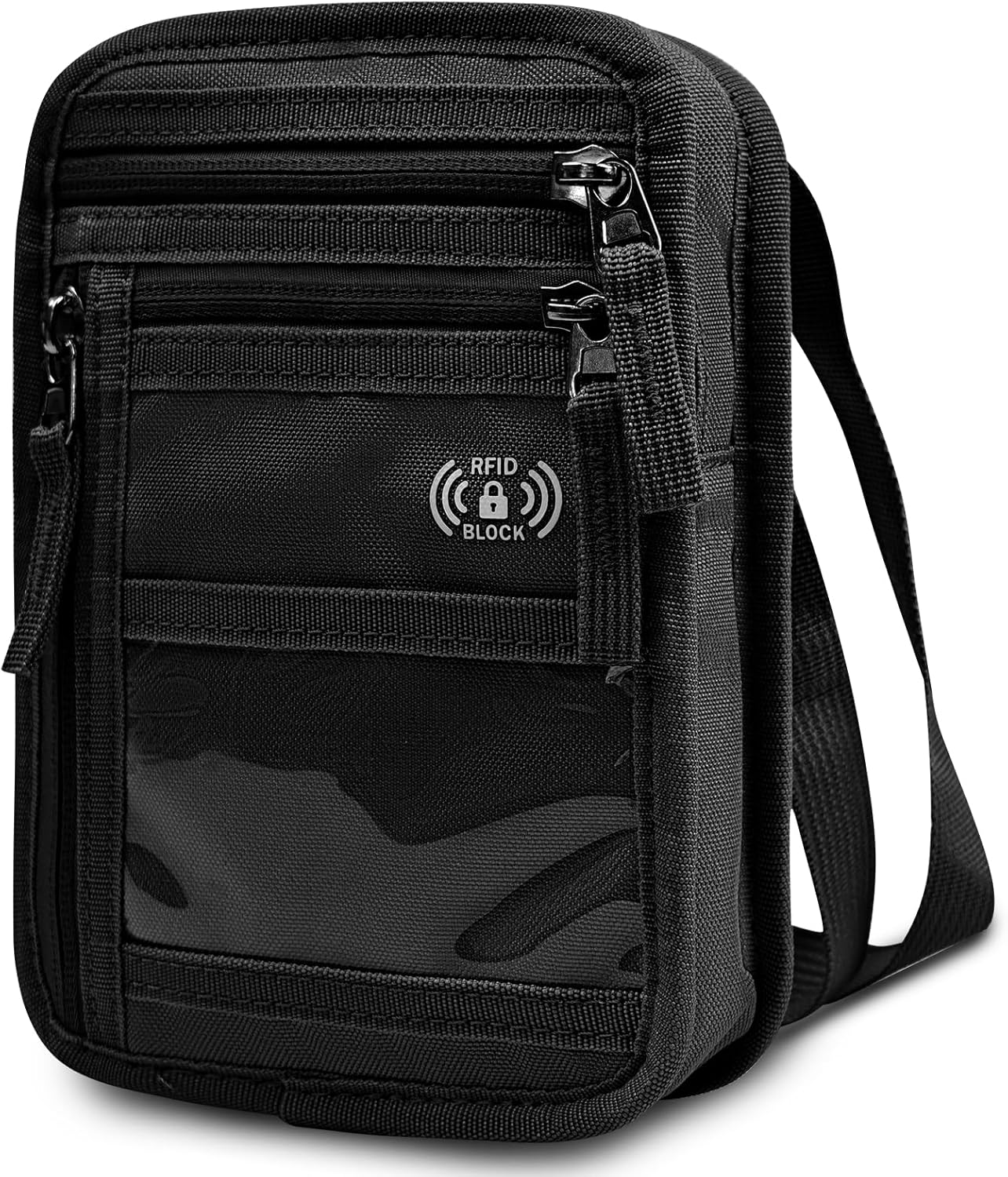 RFID Blocking Neck Wallet Small Crossbody Bag Travel Passport Holder Slim Minimalist Design Security Neck Pouch