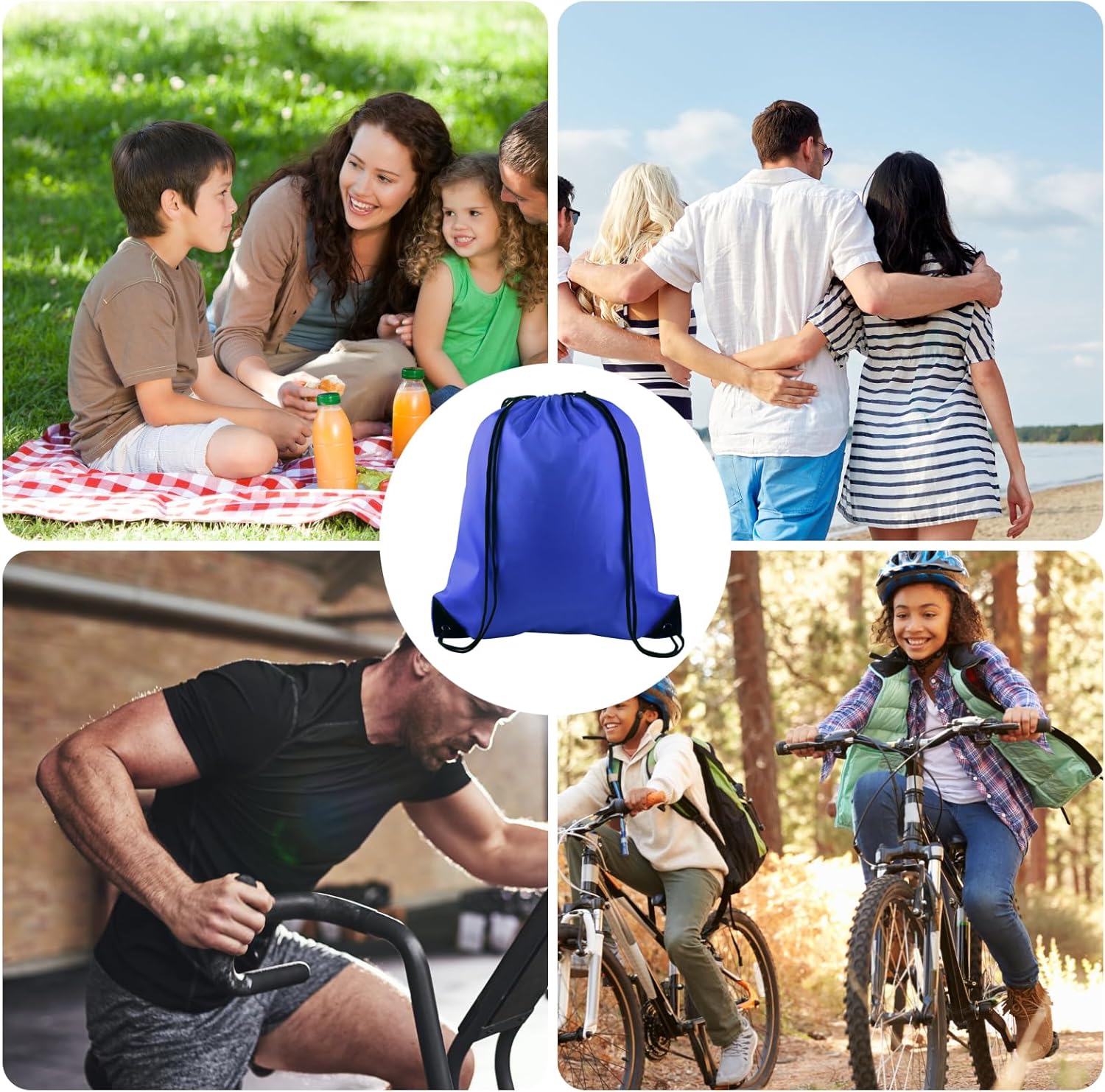 KUUQA 80Pcs Blue Drawstring Backpack Bag Sack Drawstring Bags Bulk String Bags Storage Bags for