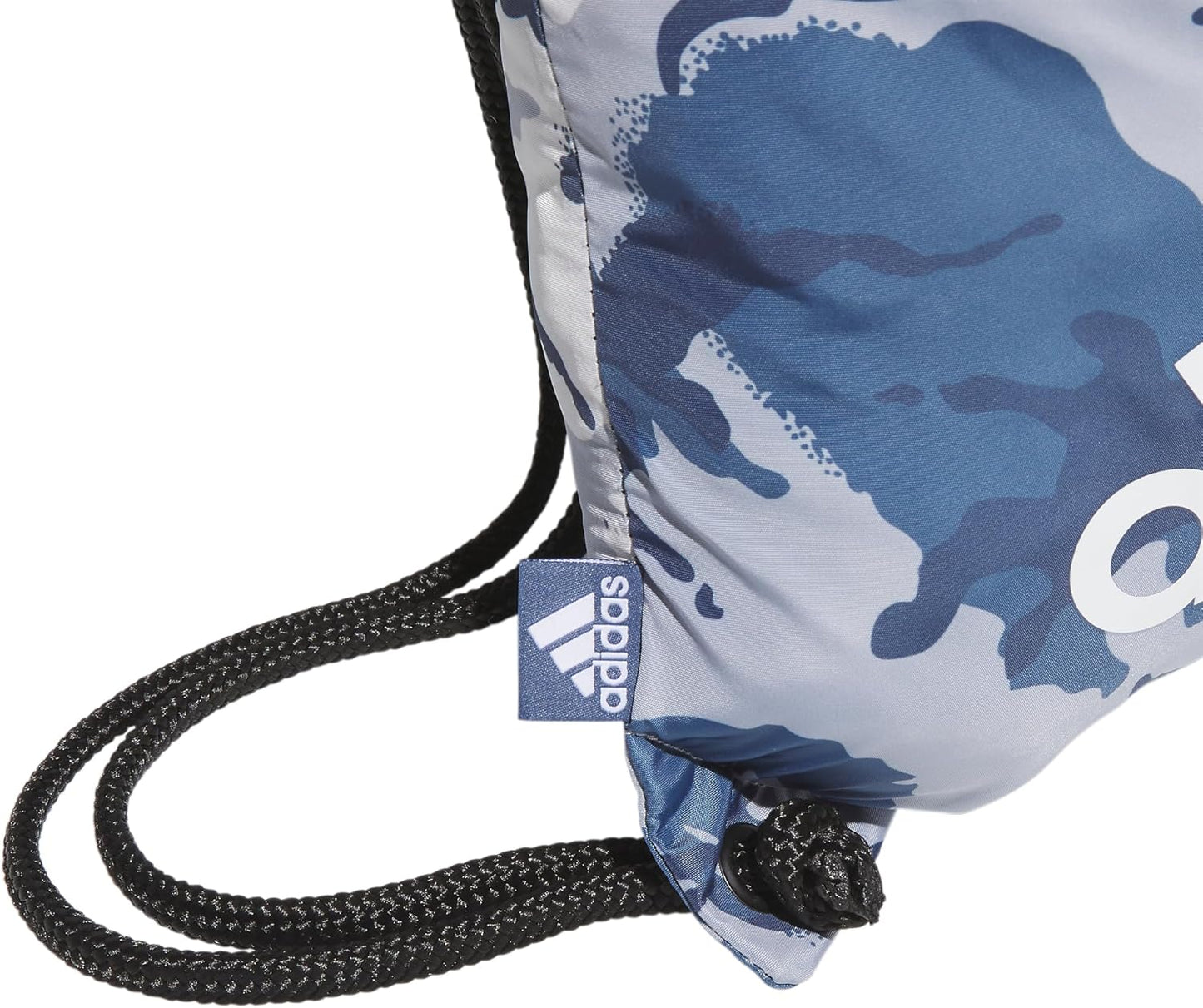 adidas Ready Sackpack – Drawstring Backpack Lightweight Small Gym Bag, Woodland Essential Camo Preloved Ink/White/Black/1.0, One Size