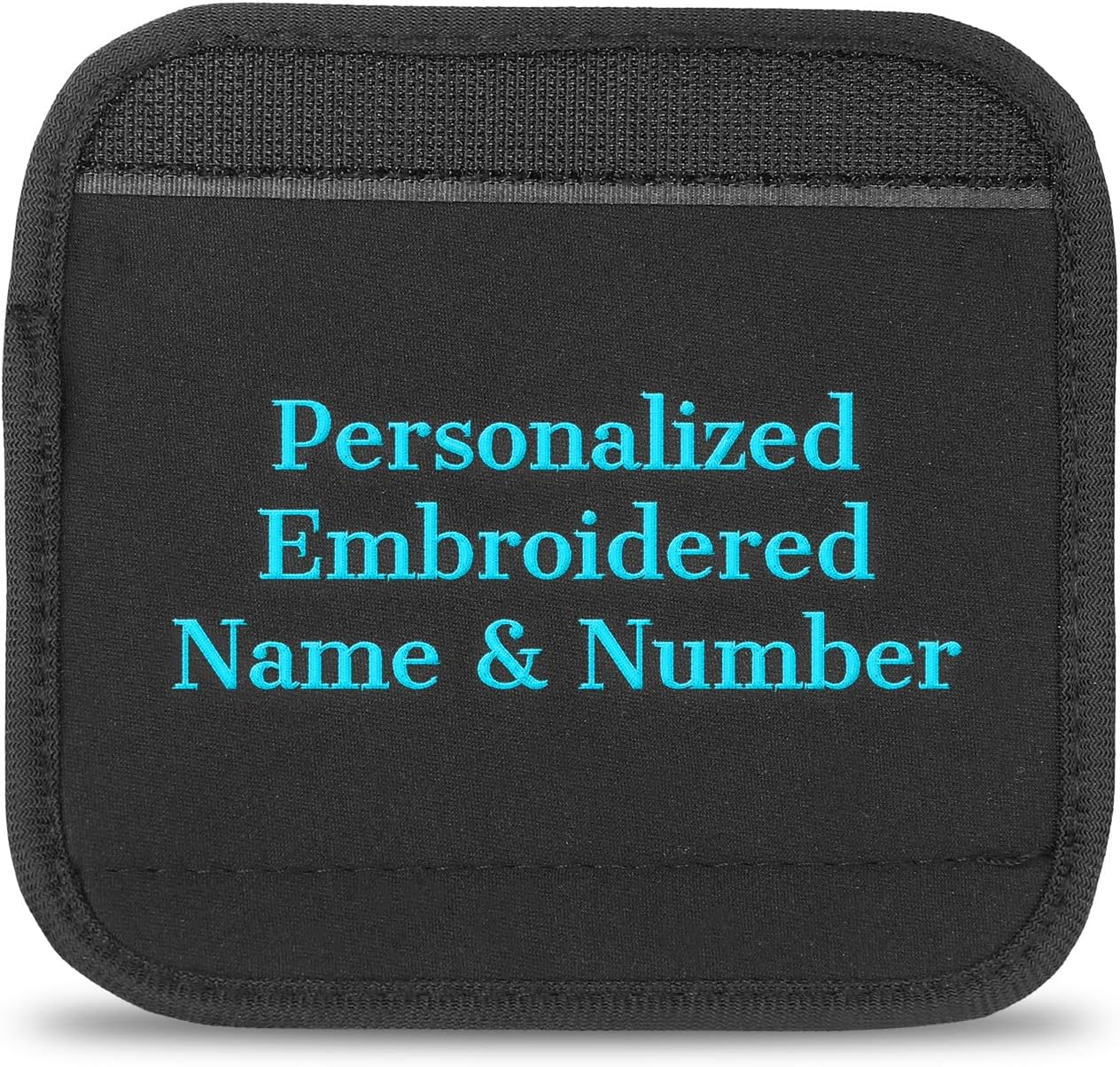 Luggage Handle Wraps Personalized Custom Embroidered Name for Suitcase Travel Luggage Identifiers/Tags/Marker/Grips (Black)