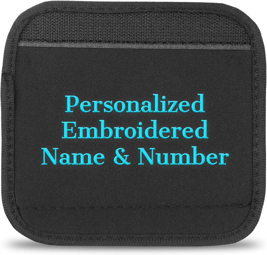 Luggage Handle Wraps Personalized Custom Embroidered Name for Suitcase Travel Luggage Identifiers/Tags/Marker/Grips (Black)