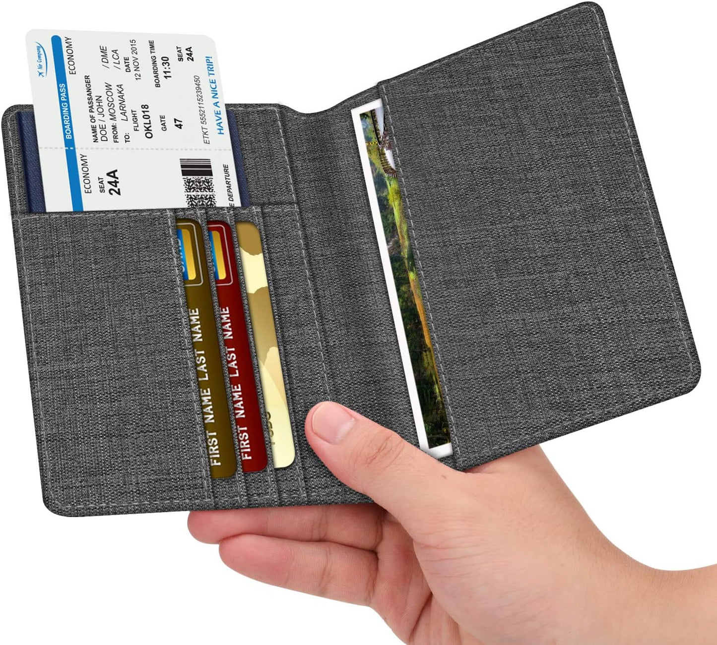 FINTIE Passport Holder, Slim Travel Wallet RFID Blocking Card Case Cover Passport Cover Protector Essentials with Credit Card Slots for Women/Men
