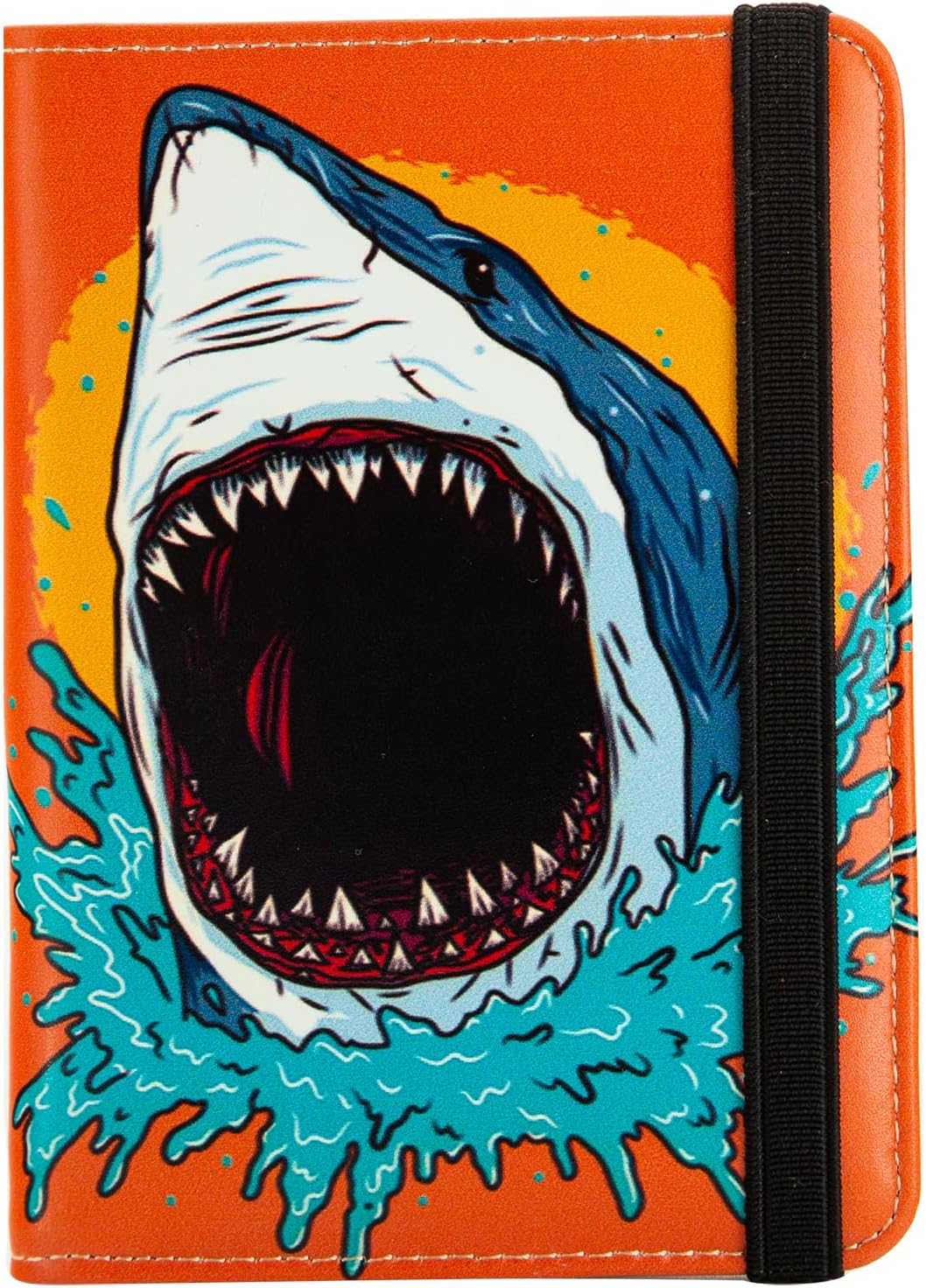 Passport Holder Women,RFID Blocking Travel Wallet,Leather Card Case Travel Document Organizer Credit Card Holder Girl Men (Shark-1)