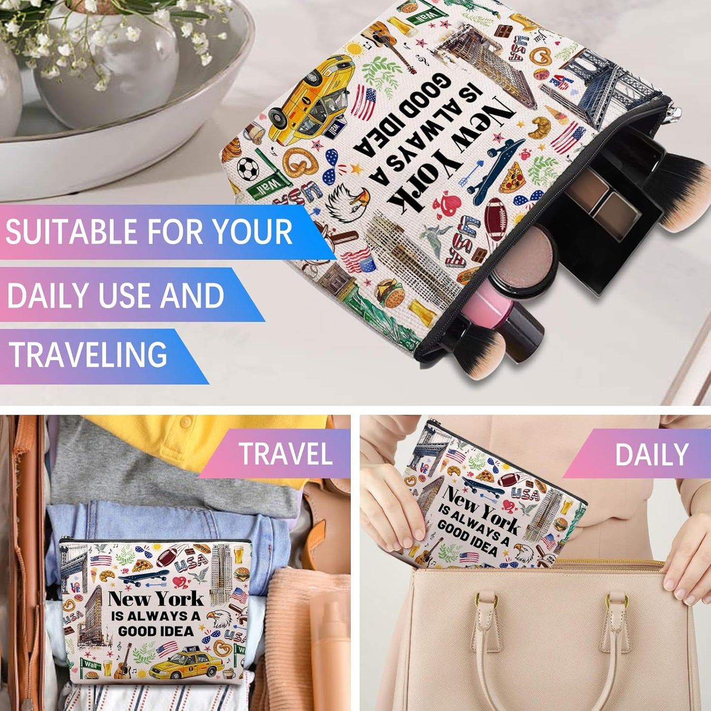 New York Travel Souvenirs, NYC Themed Gifts for Women, I Love NYC Trip Favors