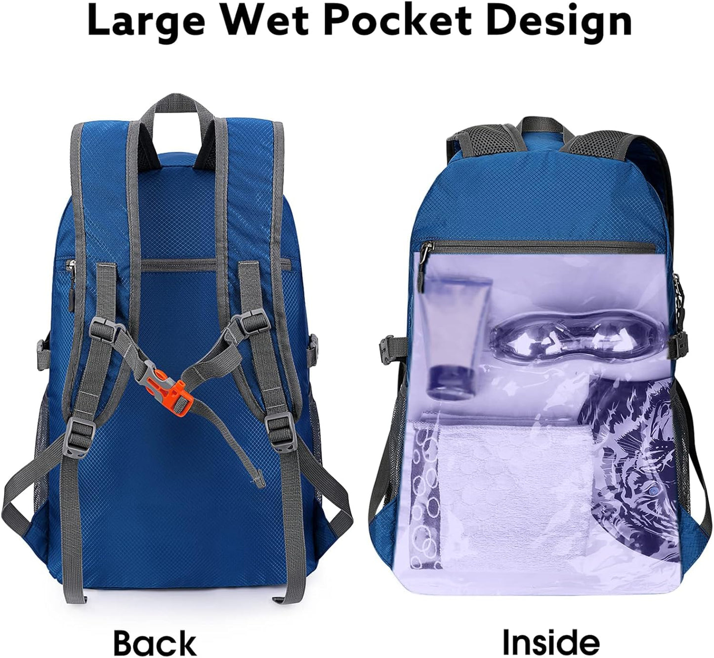 G4Free 40L Lightweight Packable Hiking Backpack, Waterproof Travel Daypack