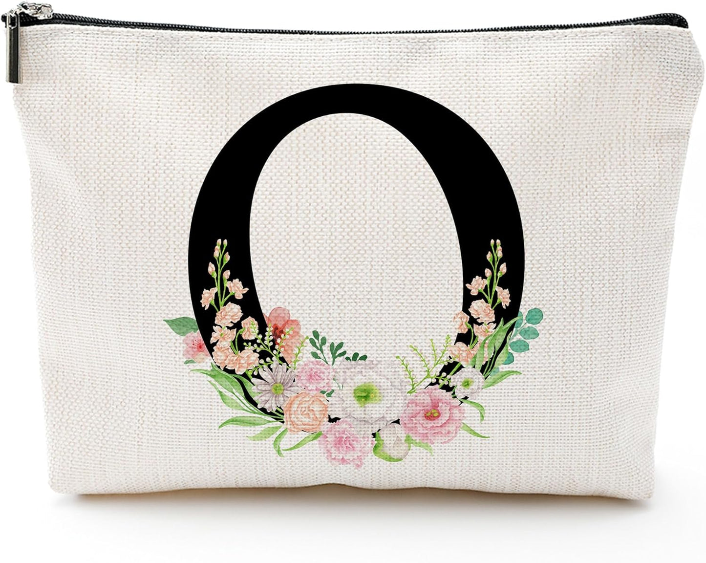 Personalized Letter O Makeup Bag for Women, Birthday Gifts for Mom, Small Zipper Pouch for Purse, Christmas Bridesmaid Friendship Gifts for Sister Daughter, Girls Weekend Gifts for Women-A15