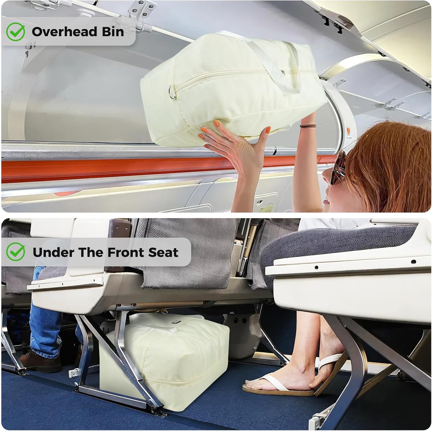 For Frontier Airlines Personal Item Bag 18x14x8 Underseat Travel Duffel Bag Carry on Luggage for Women and Men 30L (With Shoulder Strap)