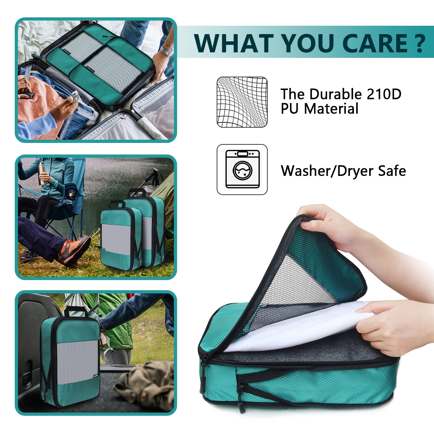 Compression Packing Cubes for Suitcases,5 Set Travel Essentials, Lightweight Luggage Organizer