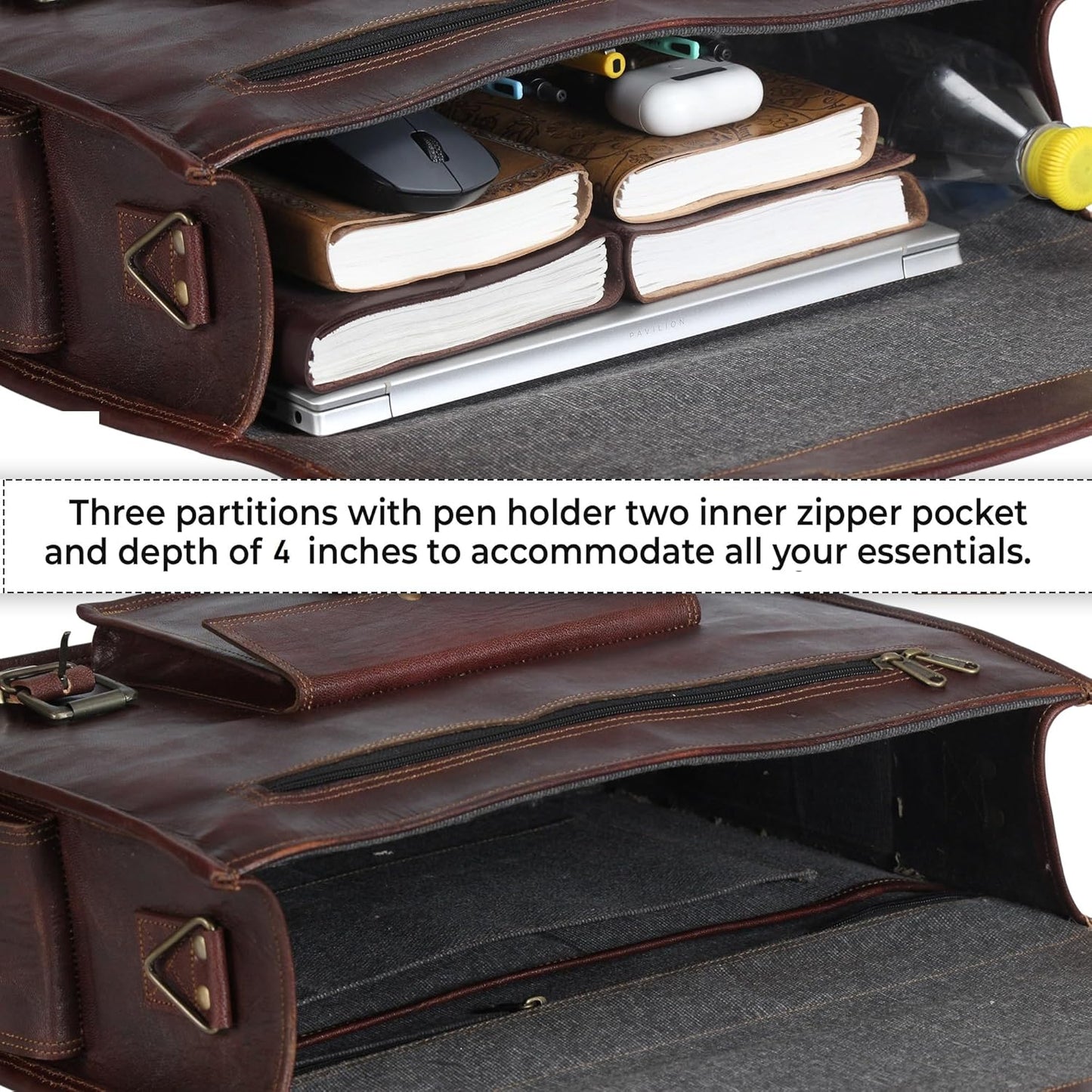 Full Grain Leather messenger bag for men Leather laptop bag for men, Genuine Leather satchel briefcase computer bag