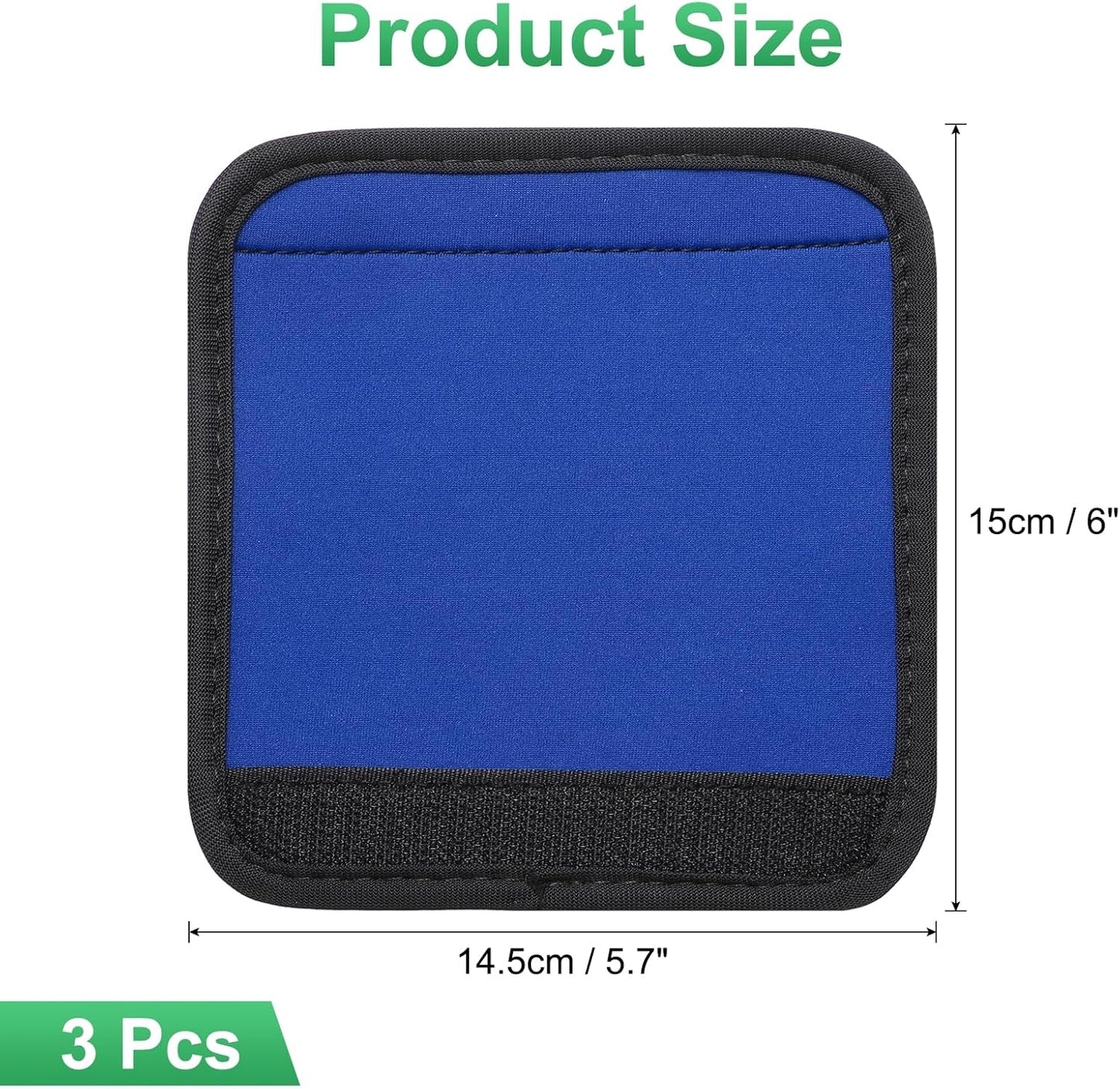 uxcell 3 Pcs Luggage Handle Wrap for Suitcase, Neoprene Handbag Grip Cover Protector Luggage Identifiers Suitcase Handle Wraps for Luggage Shopping Bag Travel Bags, Blue