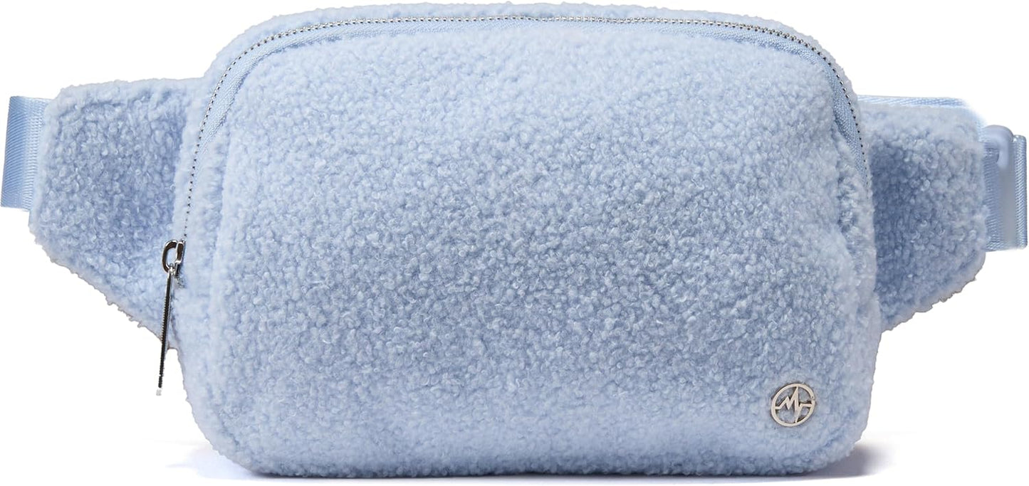 Pander Large 2L Fanny pack Everywhere Fleece Belt Bag for Women and Men with Adjustable strap Belt. (Windmill Blue)