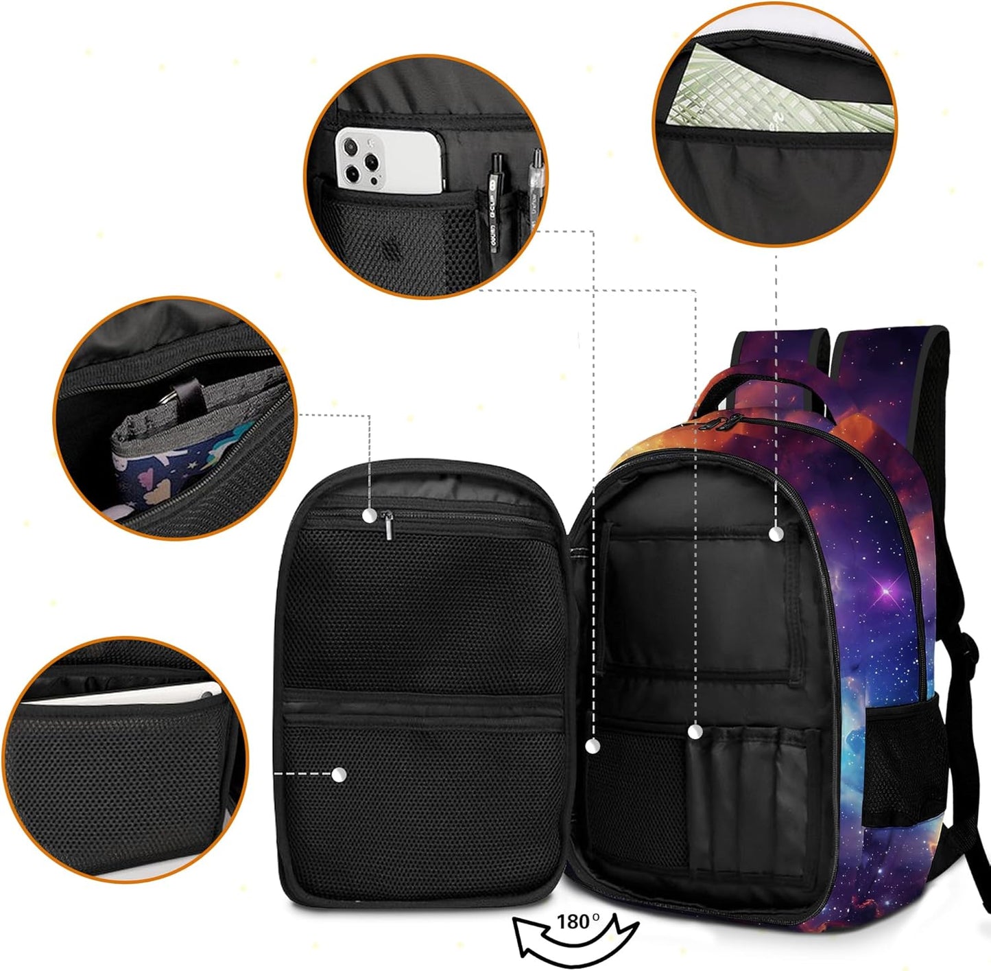 Game Backpack Set for Boys, Gaming Backpack 3 Pack, Boys Lunch Box, and Pencil Bag for Kids, 17"