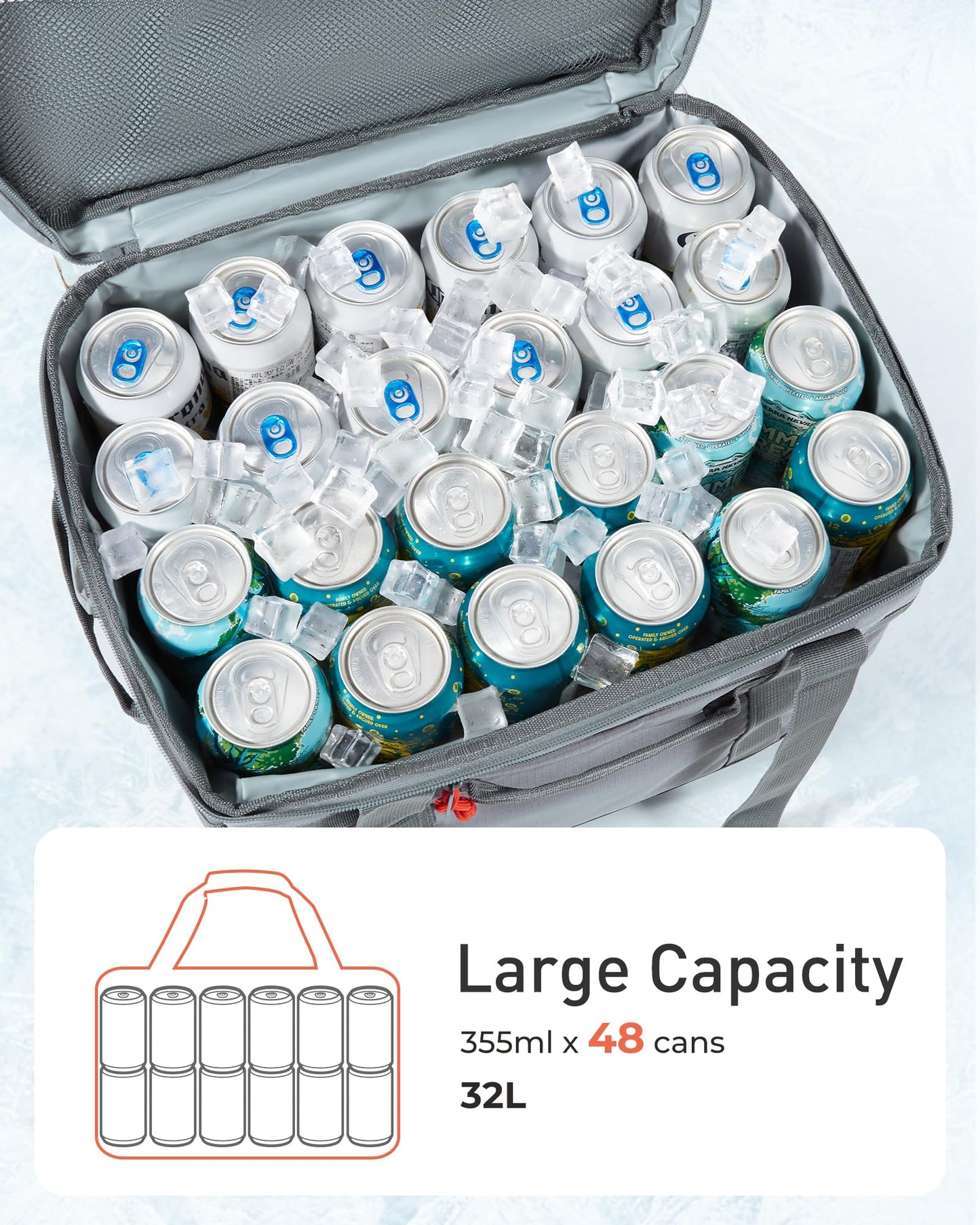 TOURIT Soft Sided Cooler Bag 30/48/60Can, Collapsible & Leakproof Ice Chest