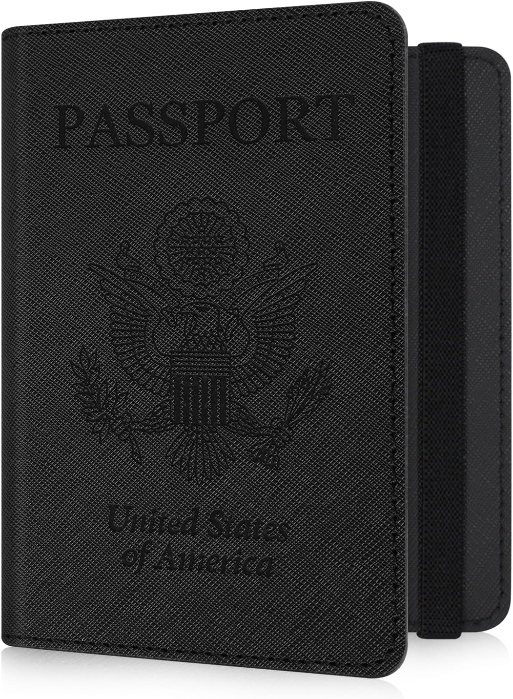 RSAquar Passport and Vaccine Card Holder Combo, Passport Holder Cover Wallet, Leather Card Case Travel Accessories with RFID Blocking for Women and Men, Y-Black
