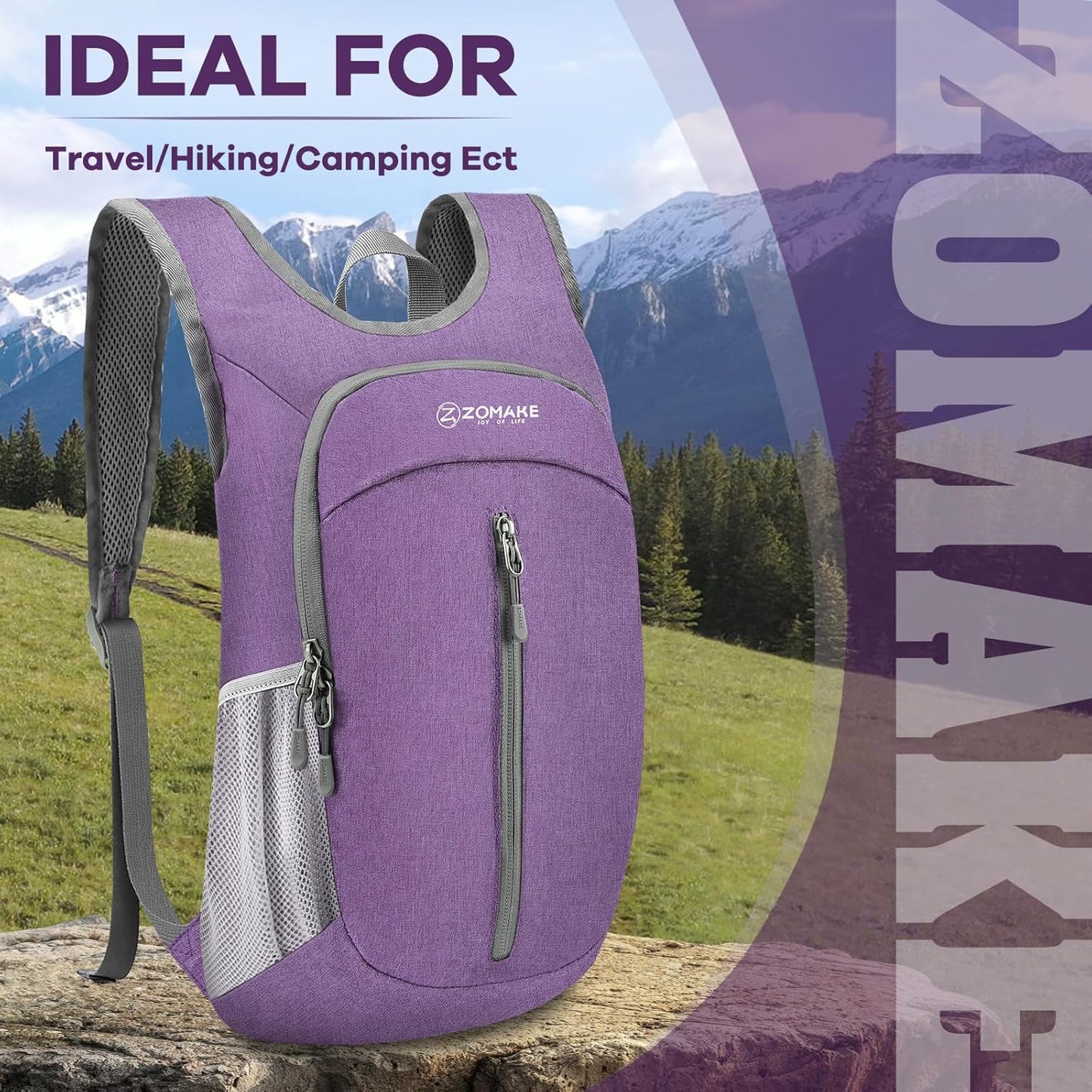 ZOMAKE 10L Ultra Lightweight Packable Backpack, Small Daypack Light Foldable Backpacks Water