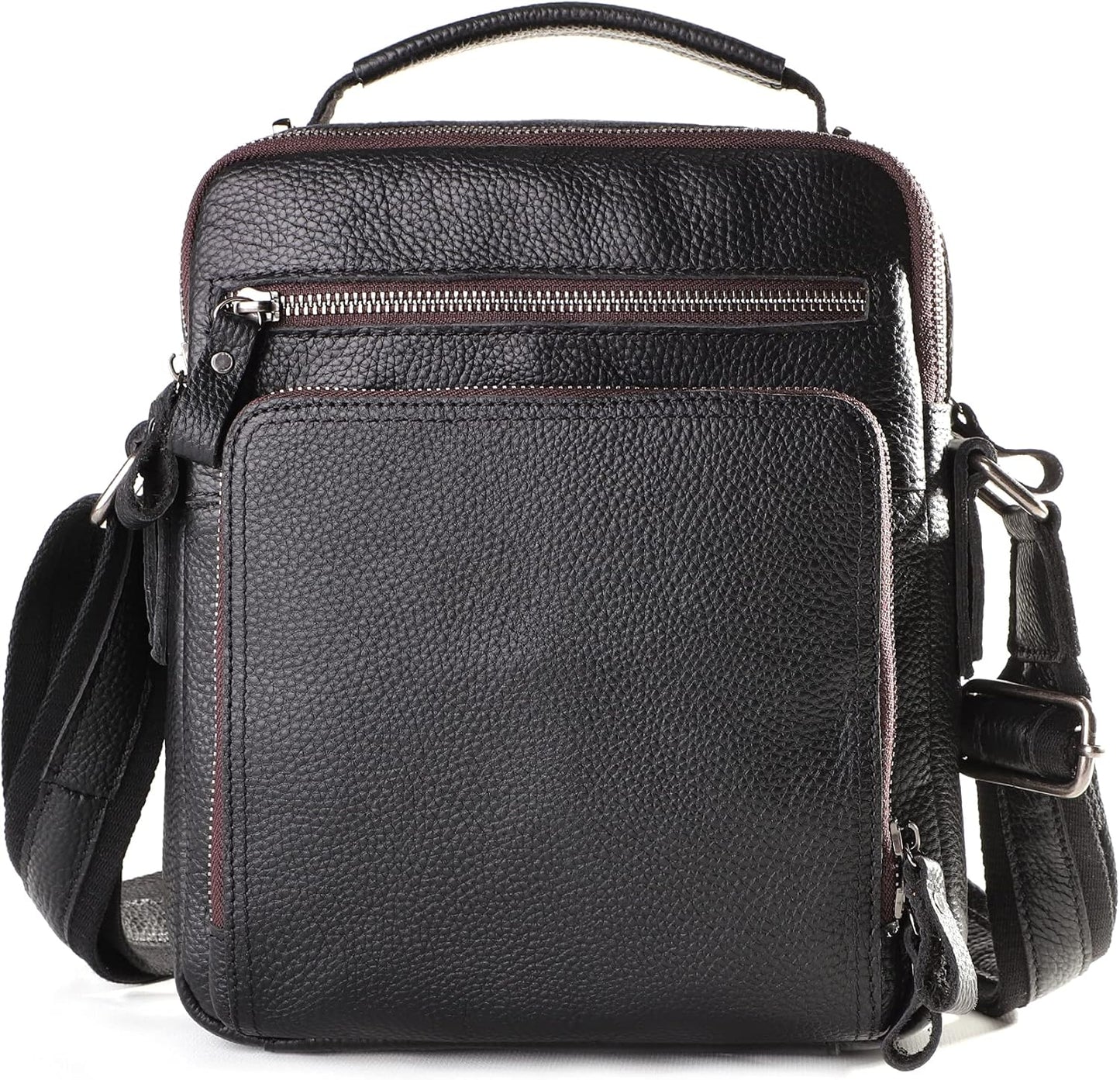 Genuine Leather Small Messenger Bag for Men Vintage Shoulder Crossbody Bags for Work Business Travel