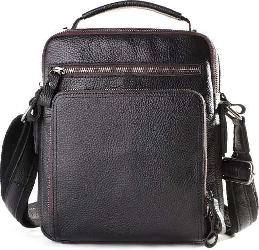 Genuine Leather Small Messenger Bag for Men Vintage Shoulder Crossbody Bags for Work Business Travel