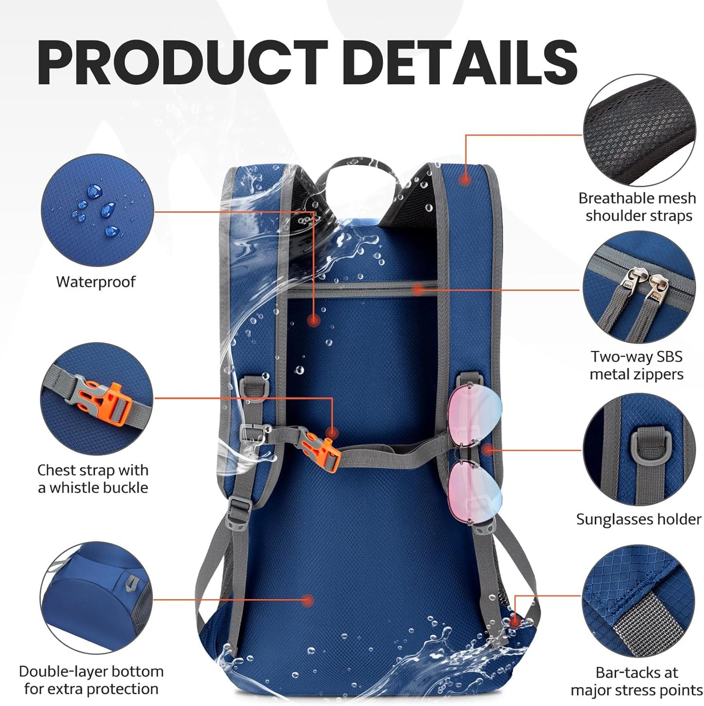 Venture Pal 40L Lightweight Packable Travel Hiking Backpack Daypack