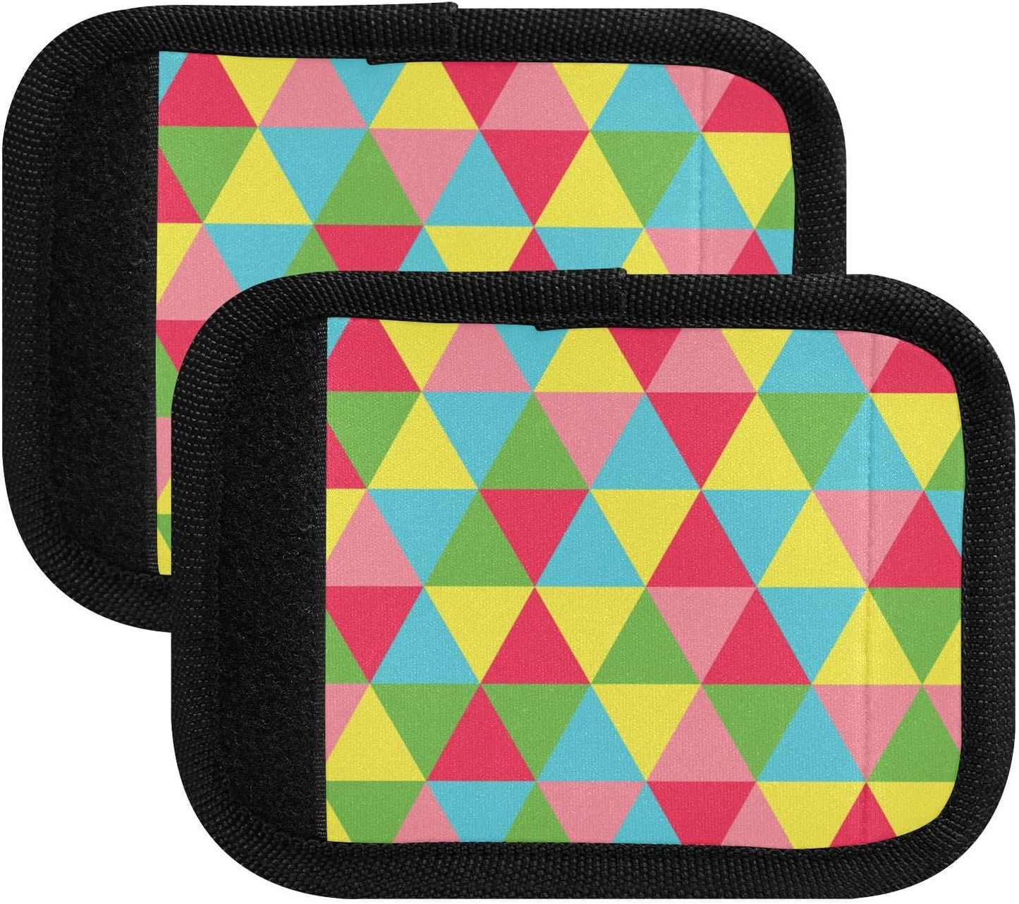 4 PC Luggage Handle Wrap Luggage Handle Covers Tags for Suitcase Bags Travel Luggage Handle Identifier Gripper Colorful Triangle