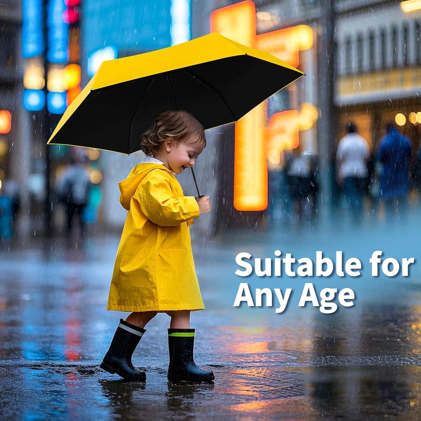 Yoobure Small Mini Umbrella with Case Light Compact Design Perfect for Travel Lightweight Portable Parasol Outdoor Sun&Rain Umbrellas
