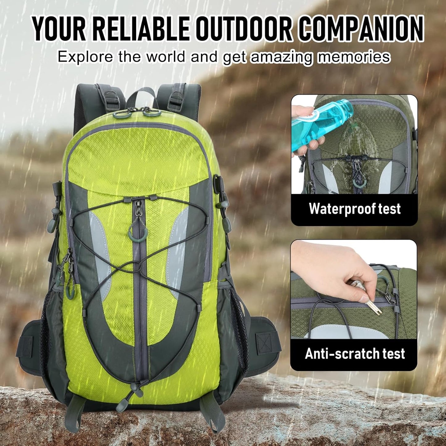 30L Hiking Backpack, Waterproof Outdoor Bag, Travel Camping Men'S And Women'S Sports Backpack (Green)