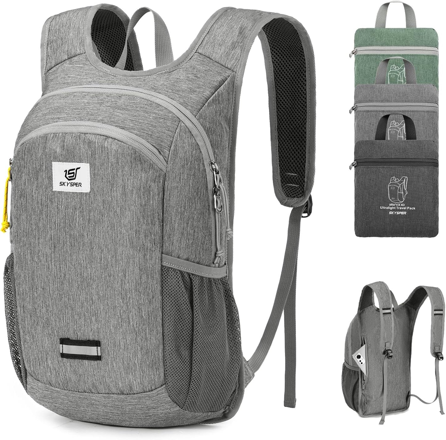 SKYSPER 10L Hiking Backpack, Foldable & Packable Lightweight Daypack for Travel, Collapsible Small
