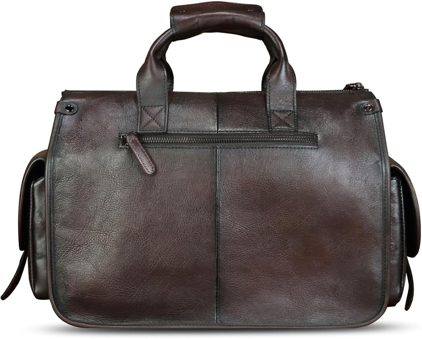 Genuine Leather Messenger Bag and Briefcase Purse for Men Real Leather Shoulder Bag Top Handle Satchel Purse for Laptop Strap