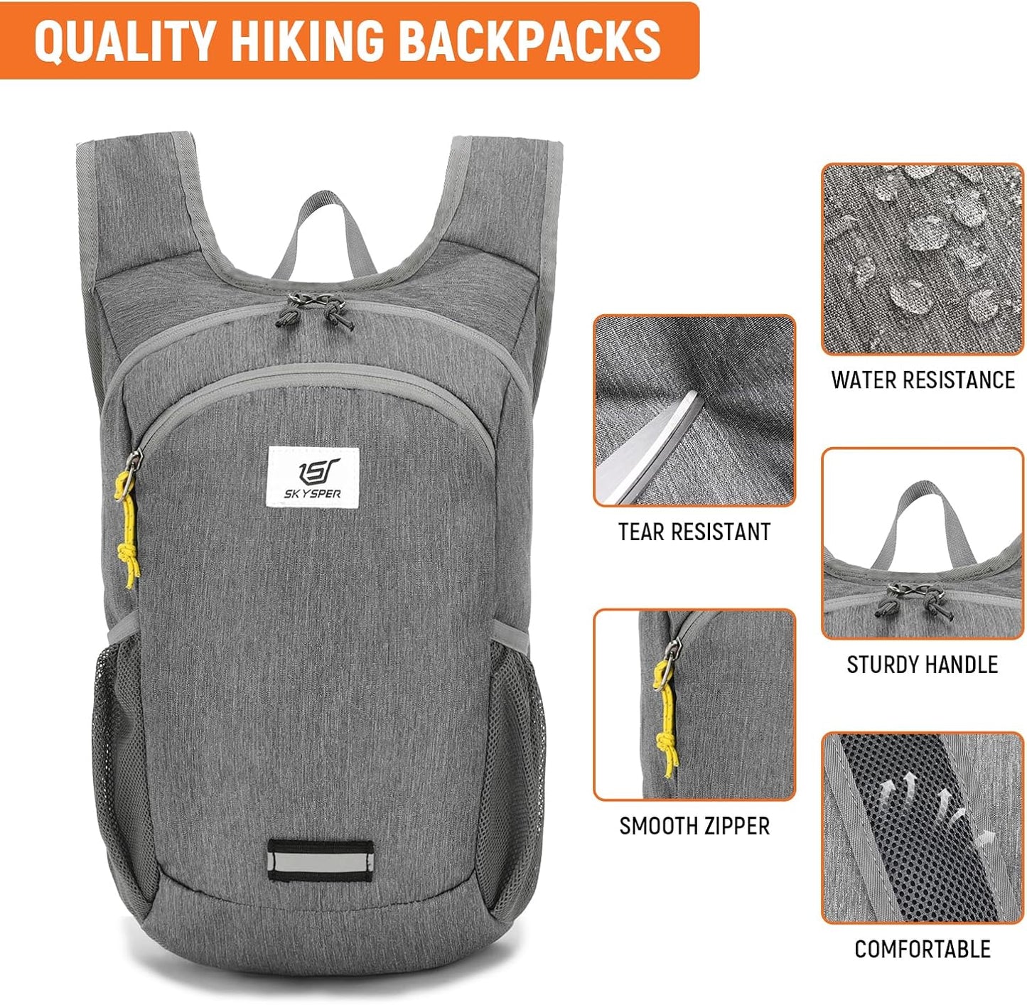 SKYSPER 10L Hiking Backpack, Foldable & Packable Lightweight Daypack for Travel, Collapsible Small