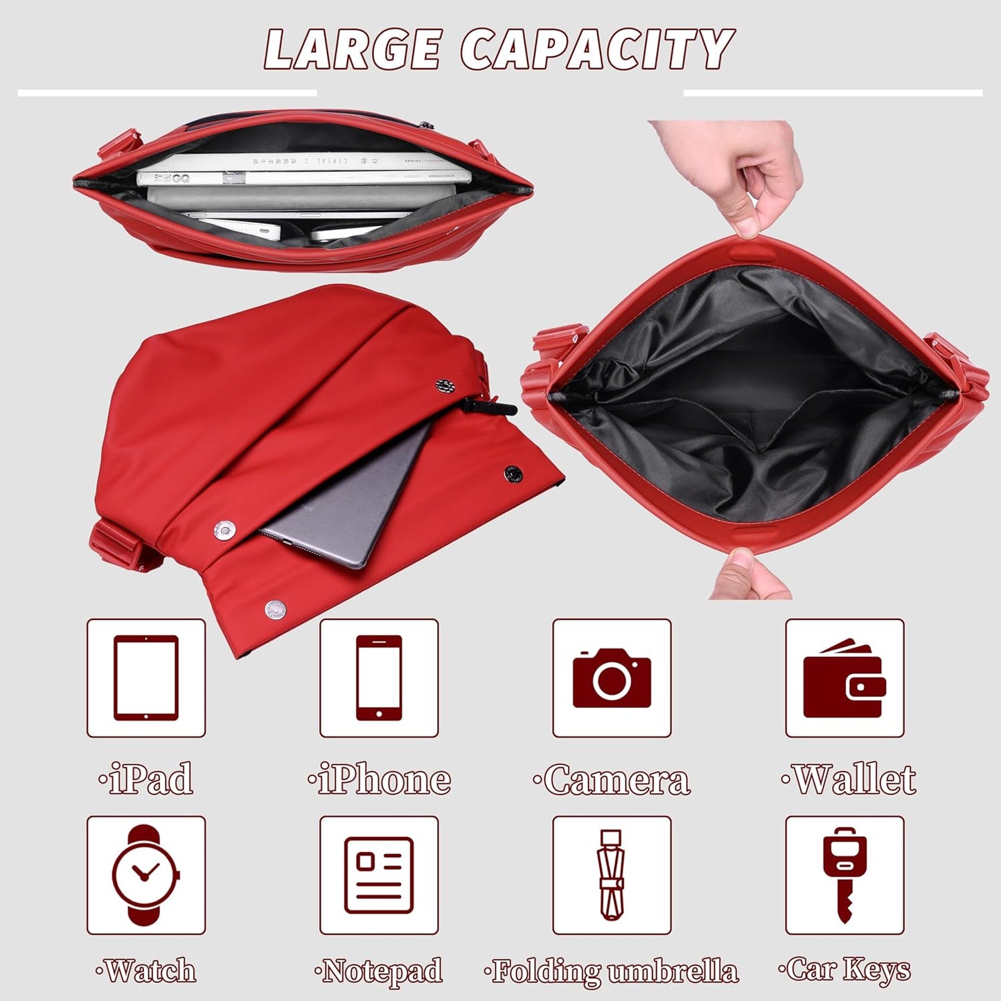 FSD.WG Cross-body bag Shoulder bag Sling Backpack and Crossbody Bags for Men fit 12" iPad Casual Daypack