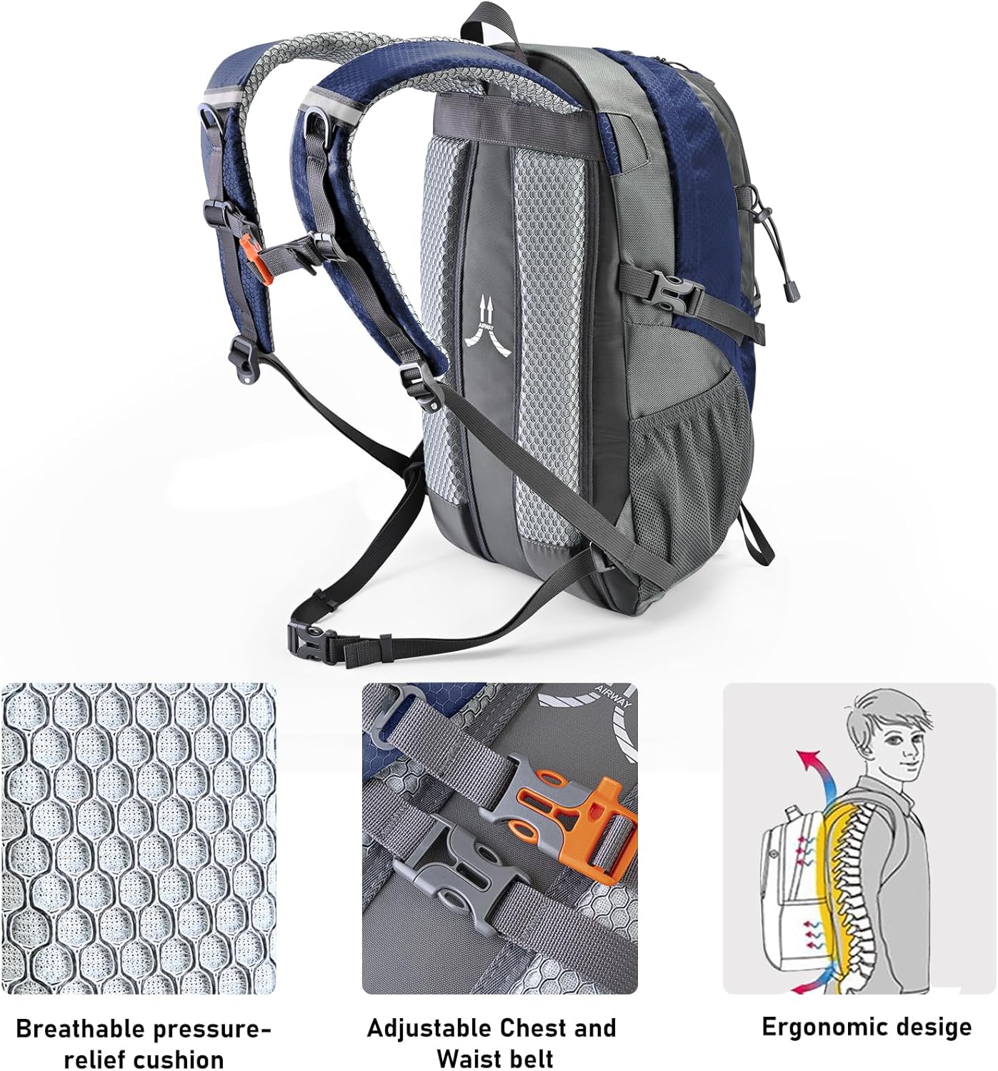 N NEVO RHINO Hiking Backpack 20L Water Resistant Outdoor Day Pack,Lightweight Travel Small Backpack