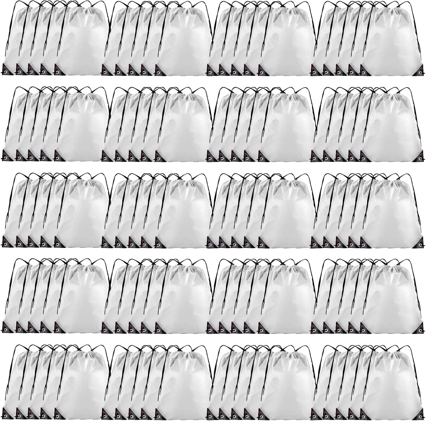 Drawstring Backpack Bulk 100Pcs Cinch Bag, Polyester Drawstring Bags for Gym Beach Sports Short