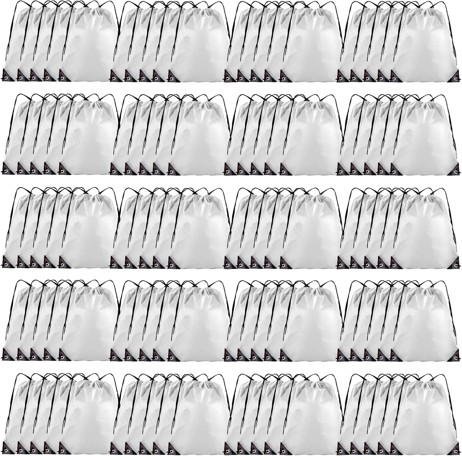Drawstring Backpack Bulk 100Pcs Cinch Bag, Polyester Drawstring Bags for Gym Beach Sports Short