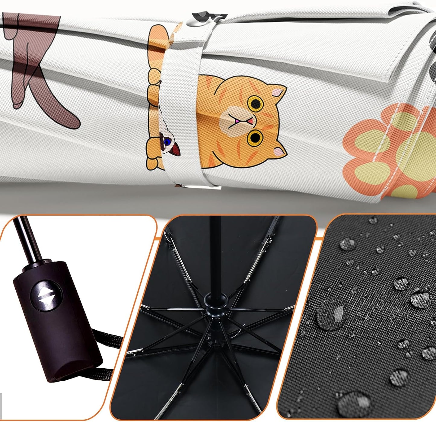 Small Compact Travel Automatic Folding Umbrella for Women, Portable Lightweight, Rain, Wind, UV Sun Shade