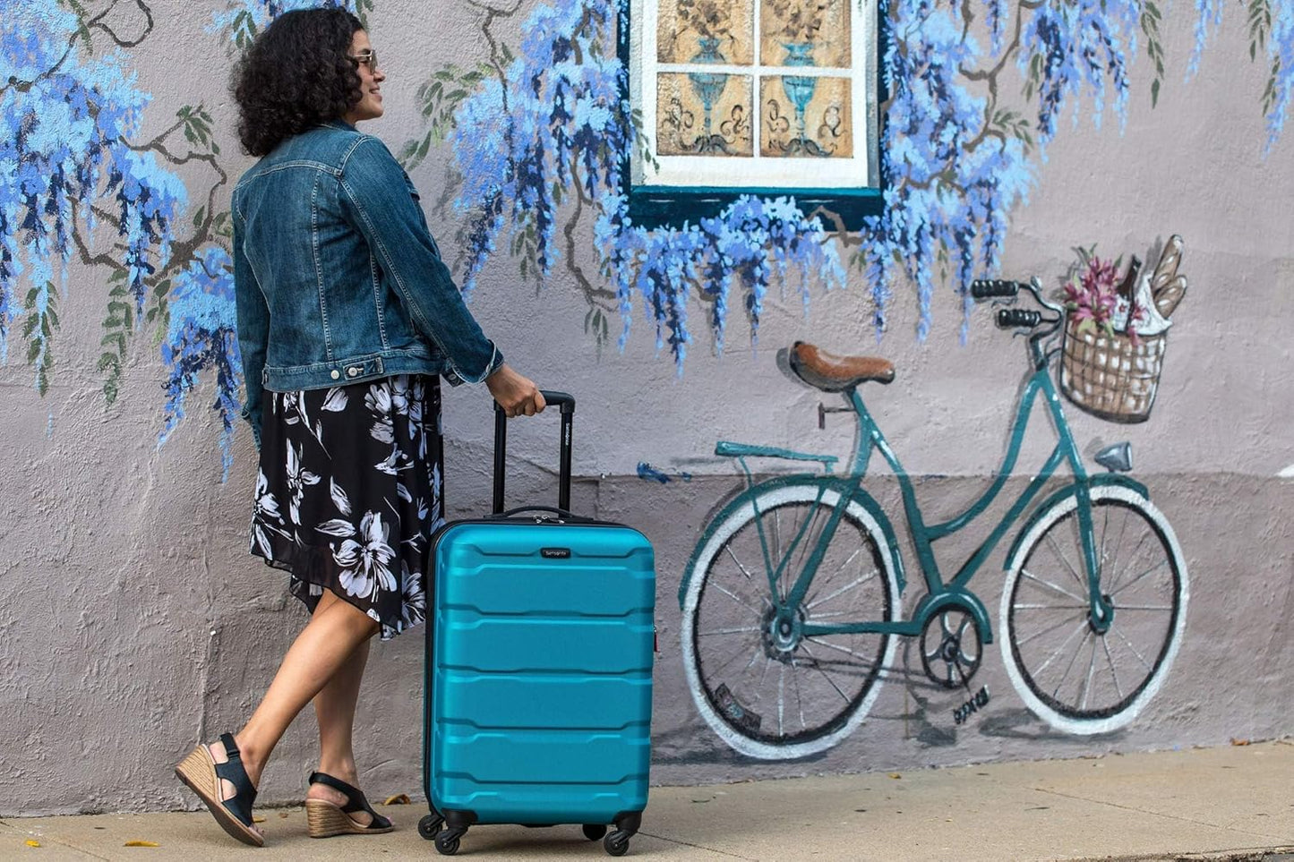 Samsonite Omni PC Hardside Expandable Luggage with Spinner Wheels, Caribbean Blue, Carry-On 20-Inch