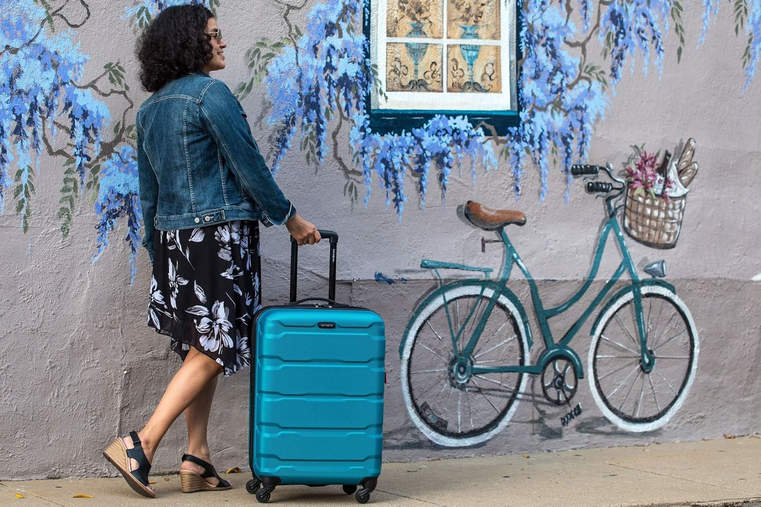 Samsonite Omni PC Hardside Expandable Luggage with Spinner Wheels, Caribbean Blue, Carry-On 20-Inch