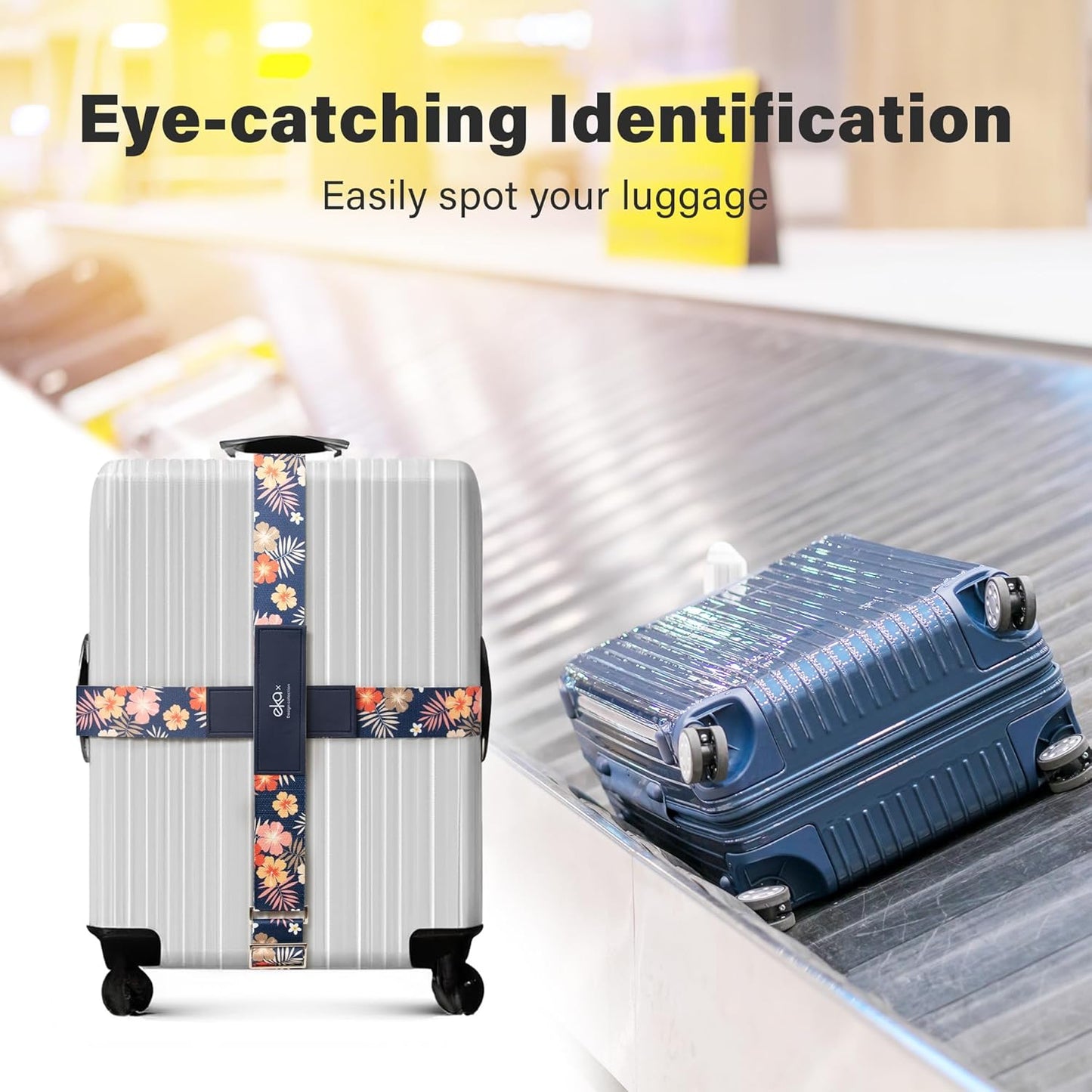 Luggage Straps for Suitcases,Adjustable Luggage Elastic Belt, Travel Essentials for